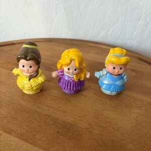 Lot Of 3 Disney Princess Fisher Price Little People Belle Rapunzel Cinderella